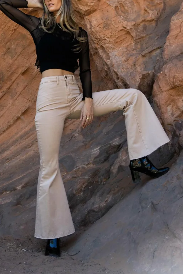 Dana Flare Denim In Tan 8211 FINAL SALE Tan Women Bohme Denim