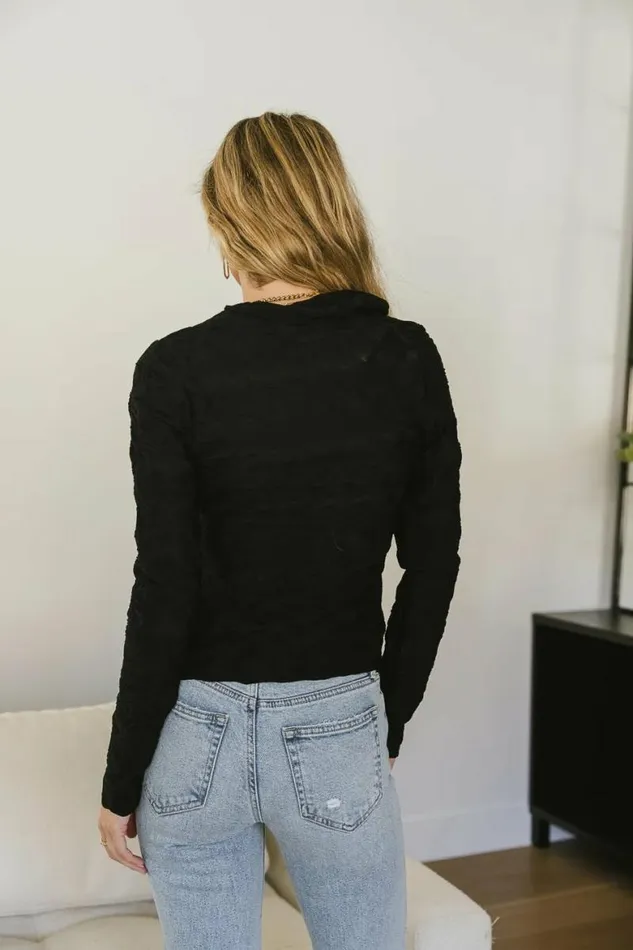 Darra Textured Top In Black Black Women Bohme Tees and Tanks