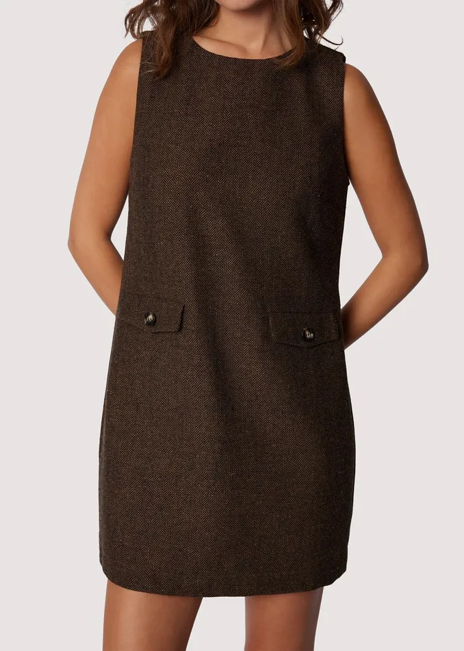 Delfina Mini Dress Brownmulti Women Lost Wander Dresses