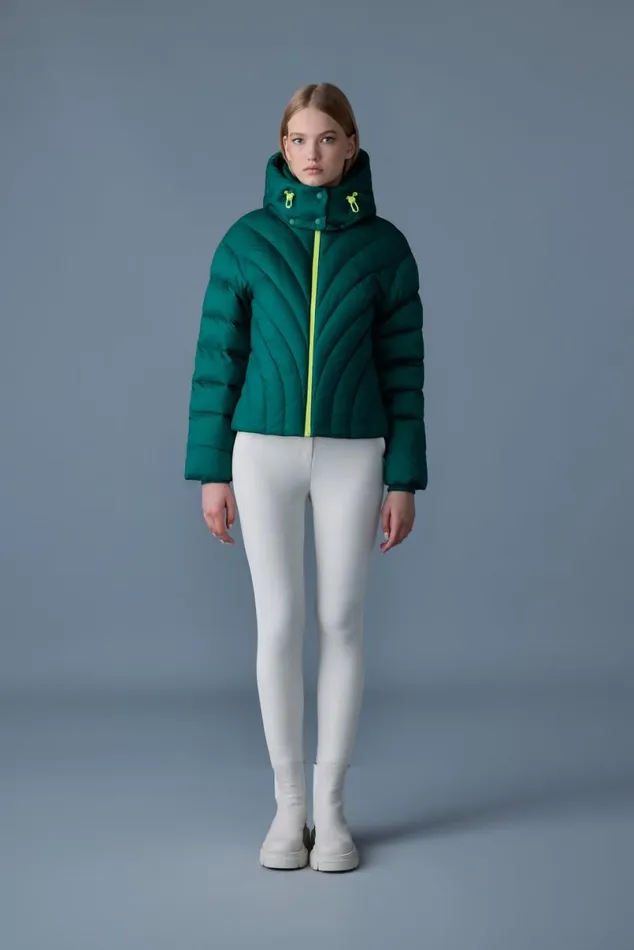 Downs and Jackets Women Mackage HOPE Softwash Rounded Quilt Down Jacket Emerald