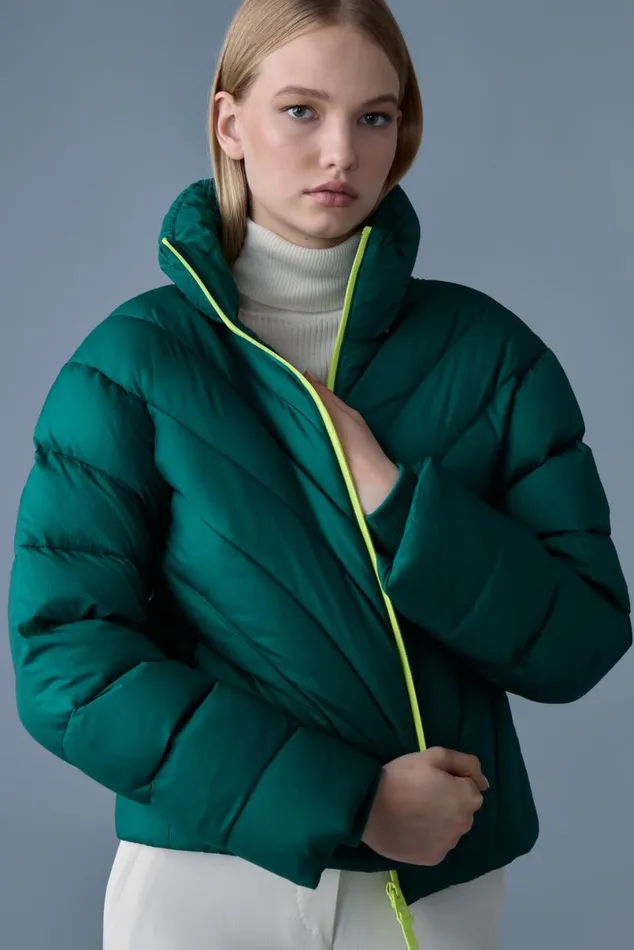 Downs and Jackets Women Mackage HOPE Softwash Rounded Quilt Down Jacket Emerald