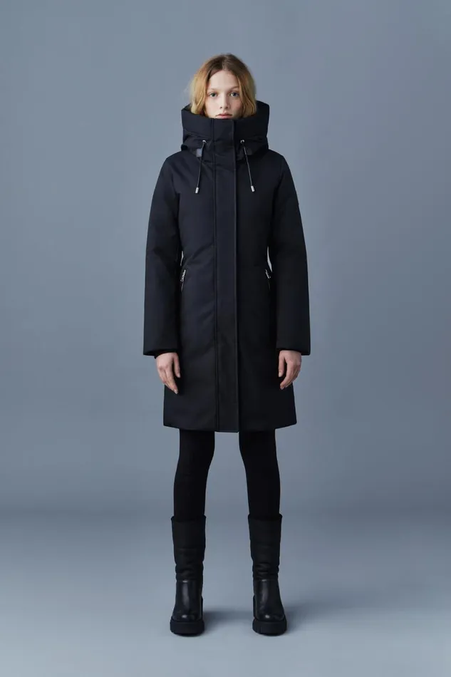 Downs and Jackets Women Mackage SHILOH 2in1 Fitted Down Coat With Removable Bib Black