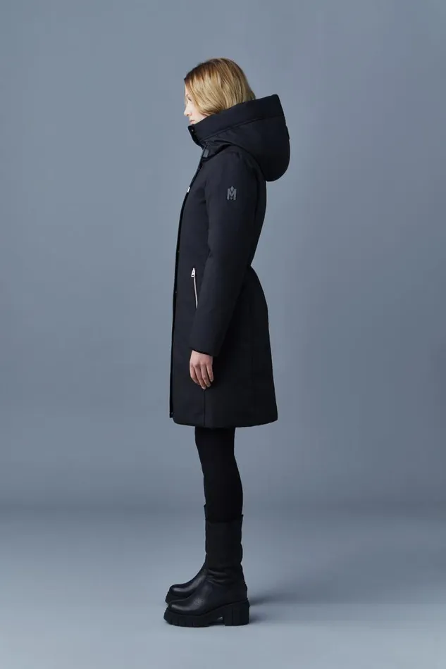 Downs and Jackets Women Mackage SHILOH 2in1 Fitted Down Coat With Removable Bib Black