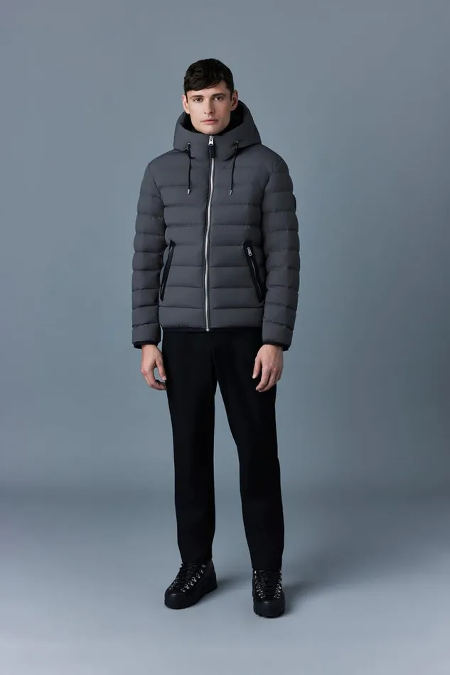 Downs and Parkas Men Mackage JACK Agile360 Stretch Light Down Jacket With Hood Black