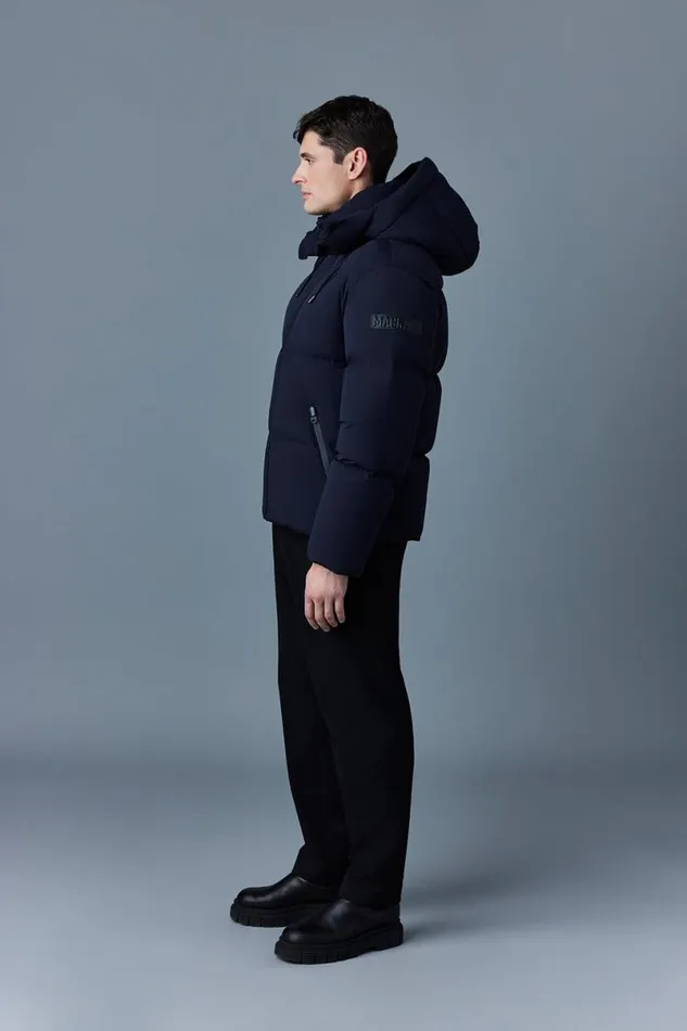 Downs and Parkas Men Mackage KENT Stretch Matt Down Jacket With Hood Black