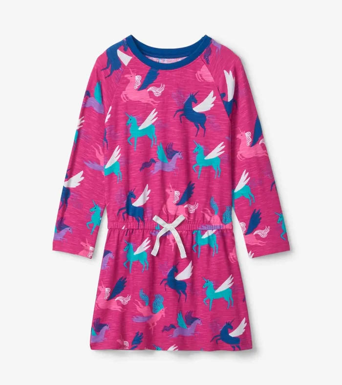 Dresses Girls Hatley Girls Galactic Unicorn Drop Waist Dress
