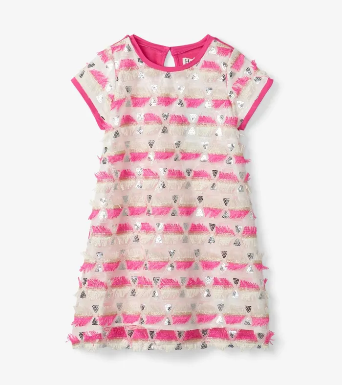 Dresses Girls Hatley Girls Geometric Sequins Cap Sleeve Dress
