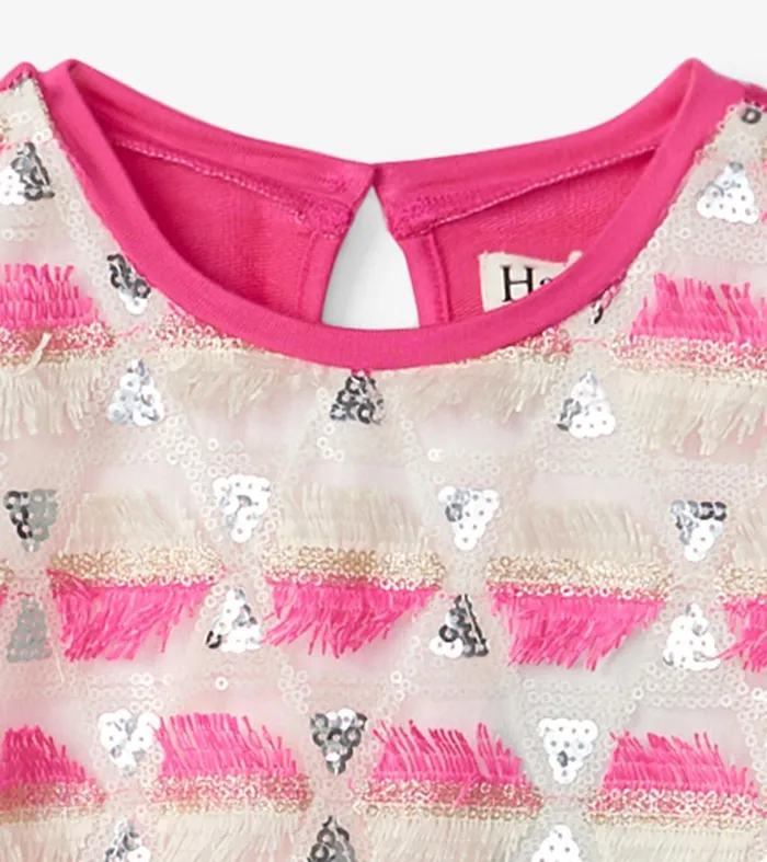 Dresses Girls Hatley Girls Geometric Sequins Cap Sleeve Dress