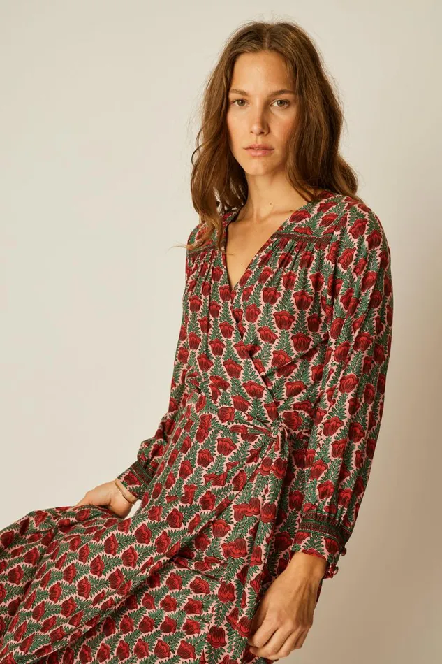 Dresses Shop Natalie Martin KATE LONG SLEEVE MAXI Tulip Venetian Red