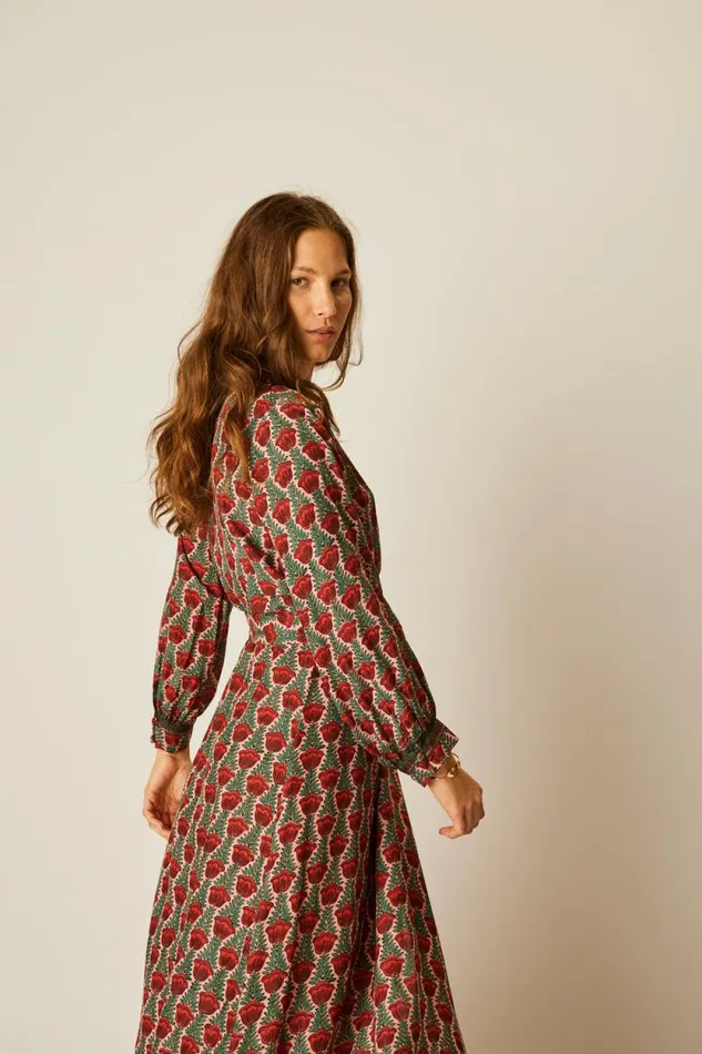 Dresses Shop Natalie Martin KATE LONG SLEEVE MAXI Tulip Venetian Red