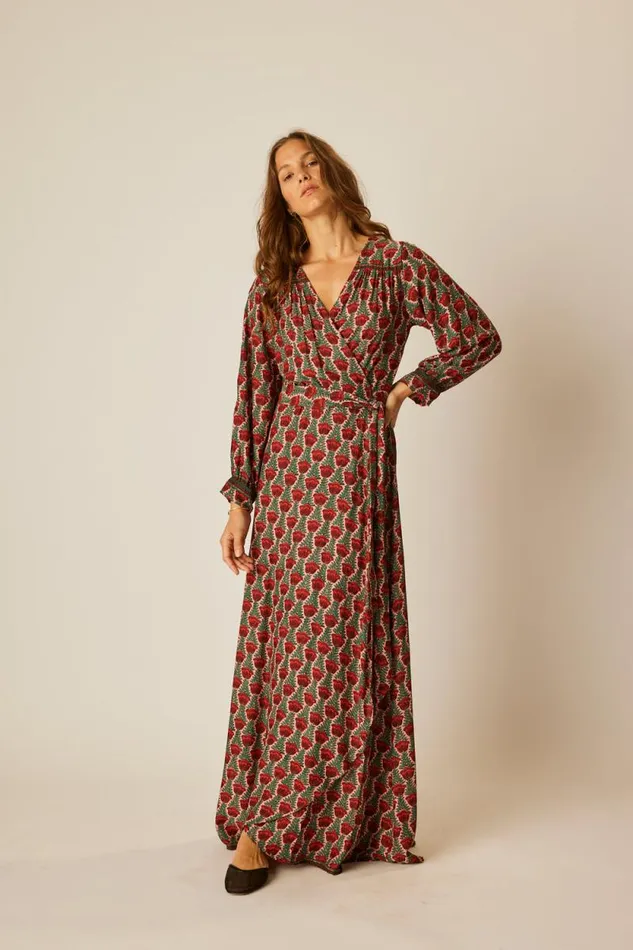 Dresses Shop Natalie Martin KATE LONG SLEEVE MAXI Tulip Venetian Red