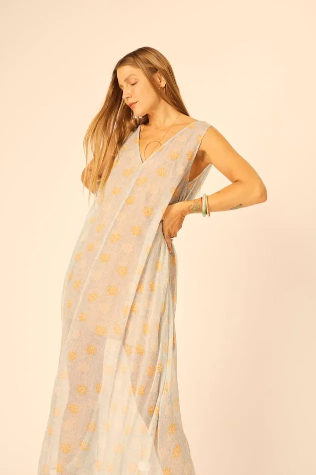 Dresses Shop Natalie Martin TOVA MAXI Snowflake Tangerine