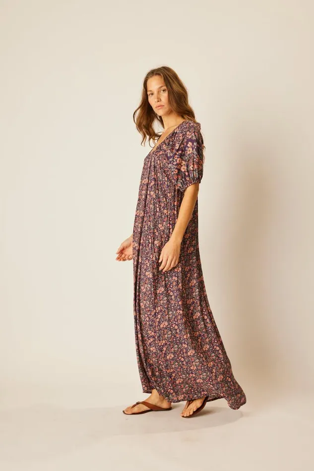 Dresses Shop Natalie Martin VIVI DRESS Petite Fleur Aubergine