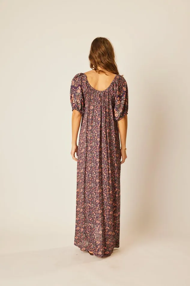 Dresses Shop Natalie Martin VIVI DRESS Petite Fleur Aubergine
