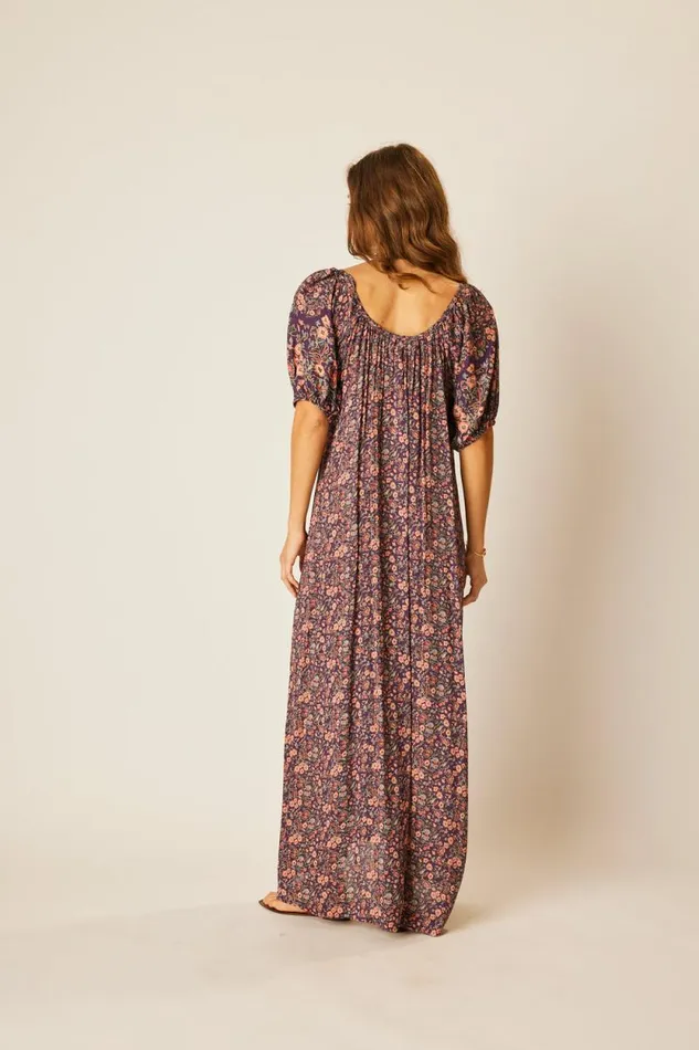 Dresses Shop Natalie Martin VIVI DRESS Petite Fleur Aubergine