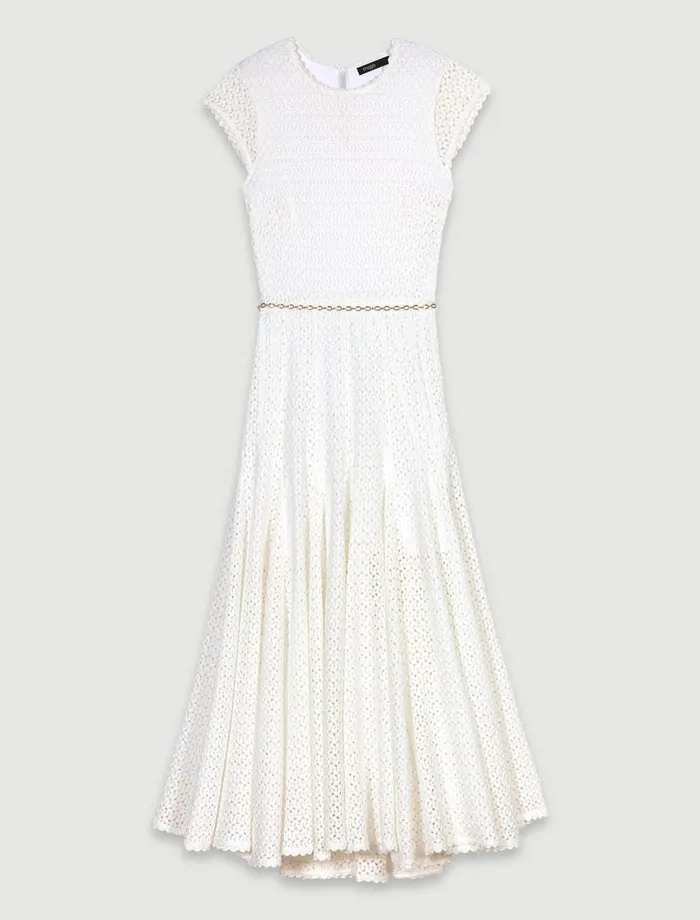 Dresses Women Maje CrochetKnit Maxi Dress White