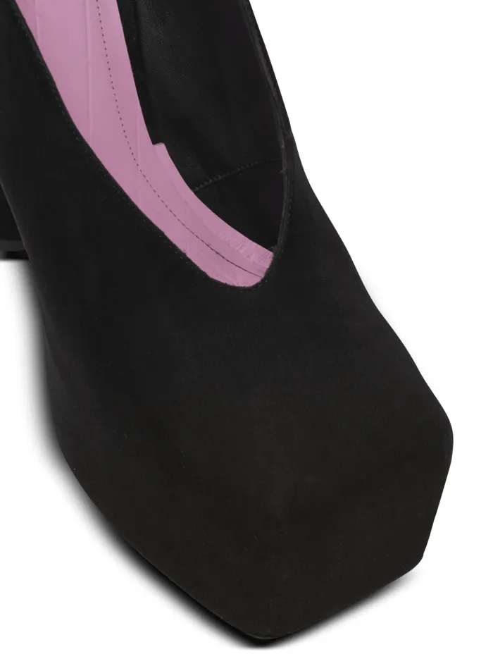 Eden Platform Pumps In Suede Black Women Balmain High Heels and Pumps