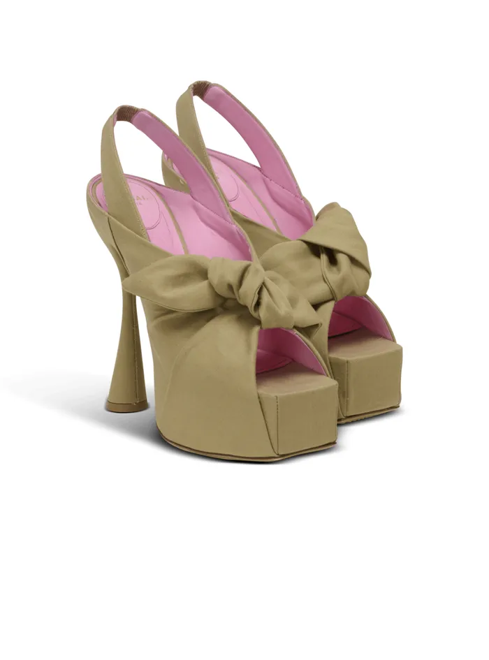 Eden Platform Sandals In Cotton Beige Women Balmain High Heels and Pumps