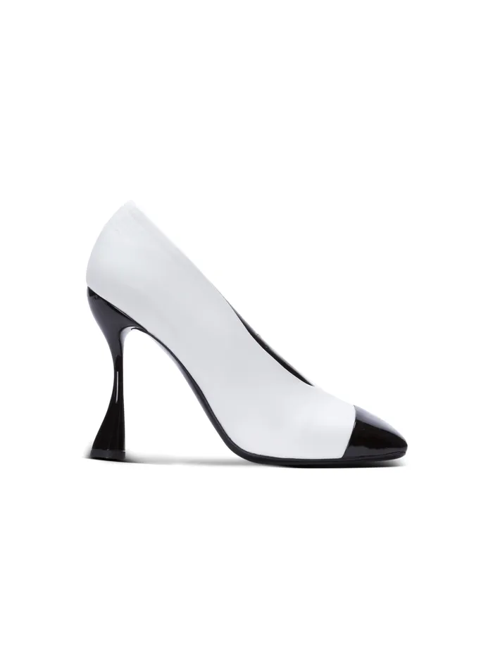 Eden Twotone Pumps In Lambskin And Patent Leather White Women Balmain High Heels and Pumps