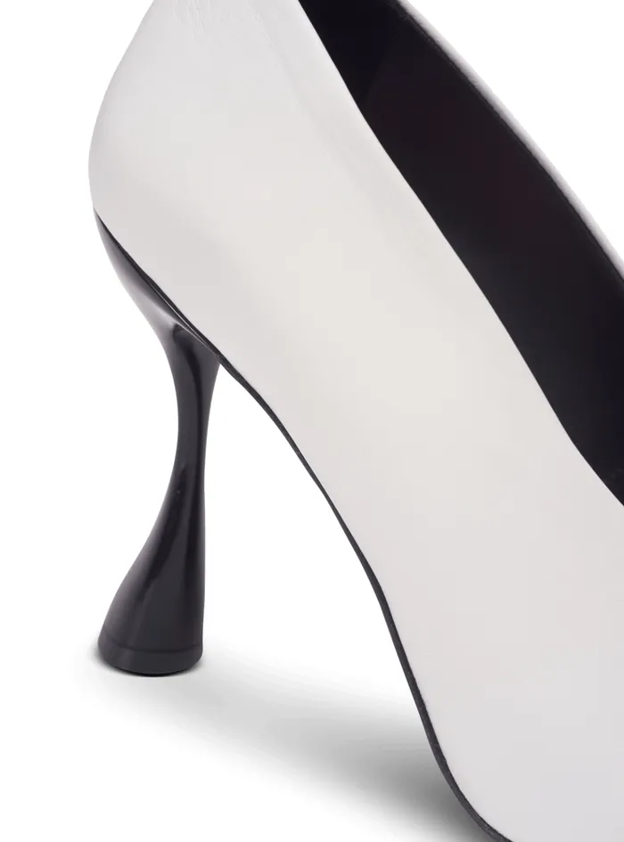 Eden Twotone Pumps In Lambskin And Patent Leather White Women Balmain High Heels and Pumps