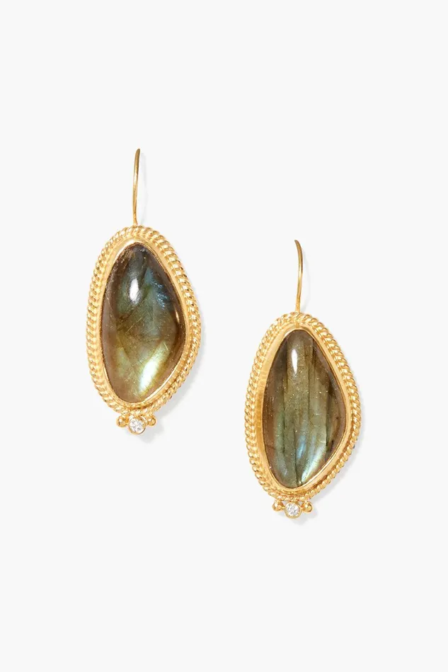 Elizabeth Drop Earrings Gold Labradorite Women Chan Luu Earrings