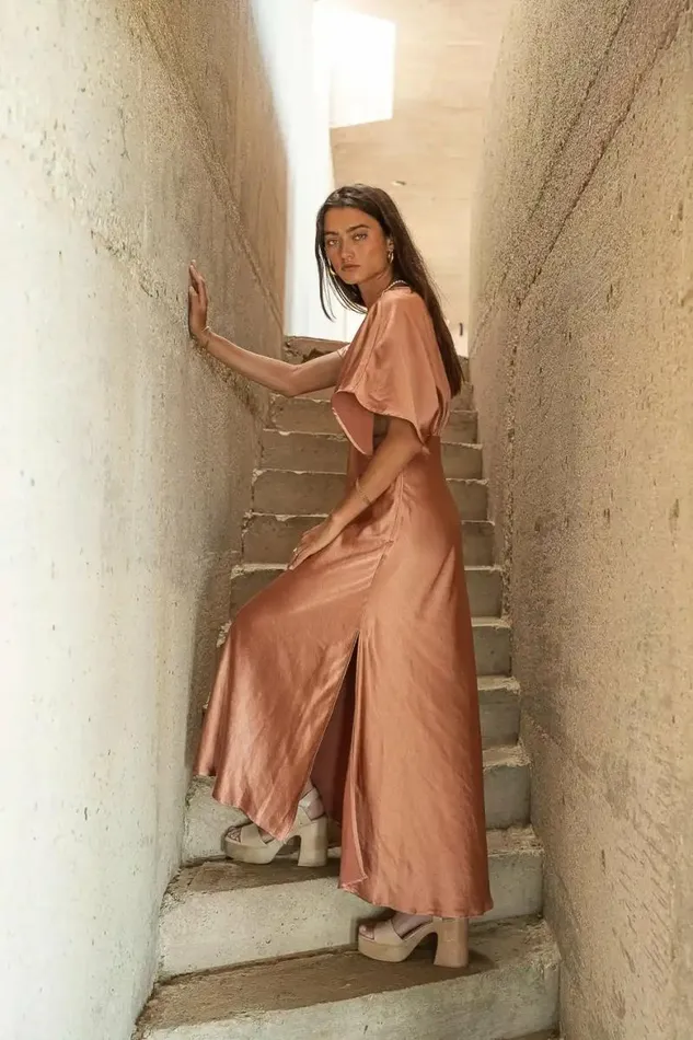 Elora Maxi Dress In Copper Copper Women Bohme Dresses