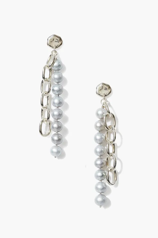 Esme Chain Earrings Grey Pearl Women Chan Luu Earrings