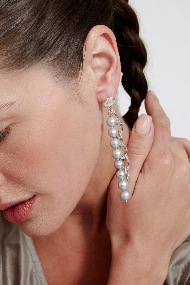 Esme Chain Earrings Grey Pearl Women Chan Luu Earrings