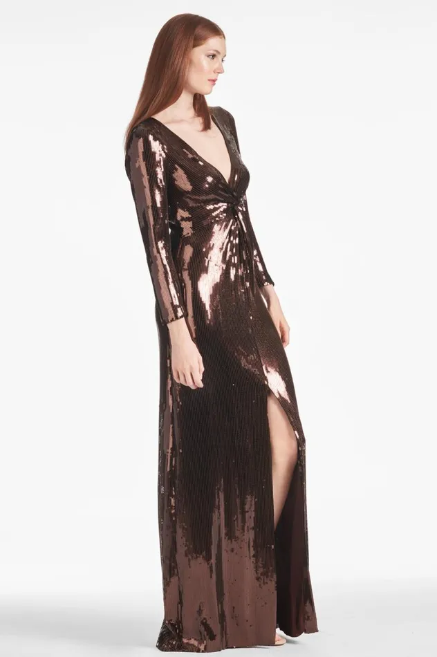 Evening Women Sachin and Babi Sequin Talulla Gown 8211 Espresso