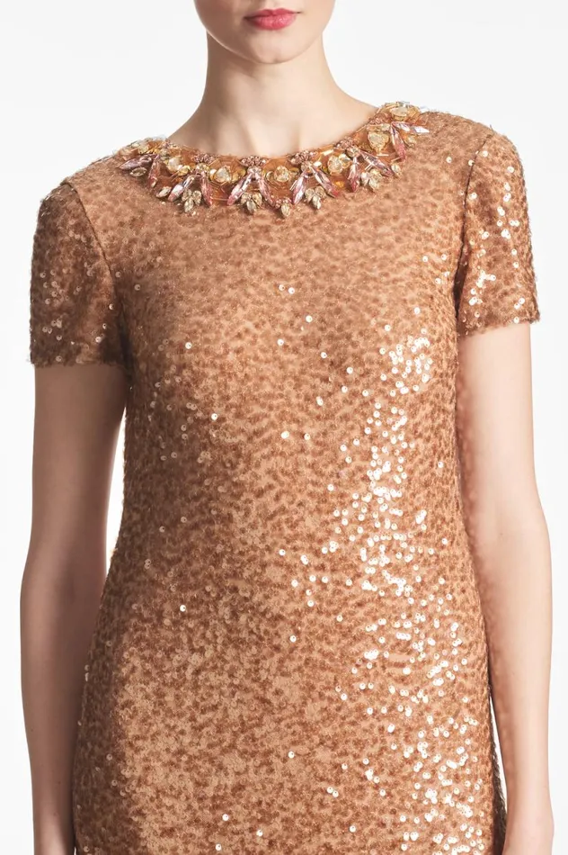 Evening Women Sachin and Babi Shiloh Gown 8211 Honey