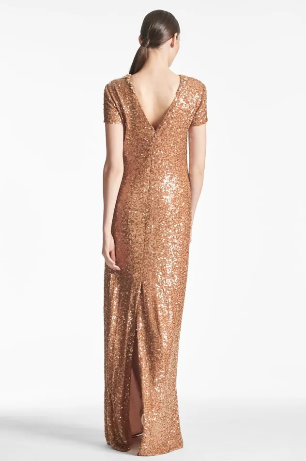 Evening Women Sachin and Babi Shiloh Gown 8211 Honey