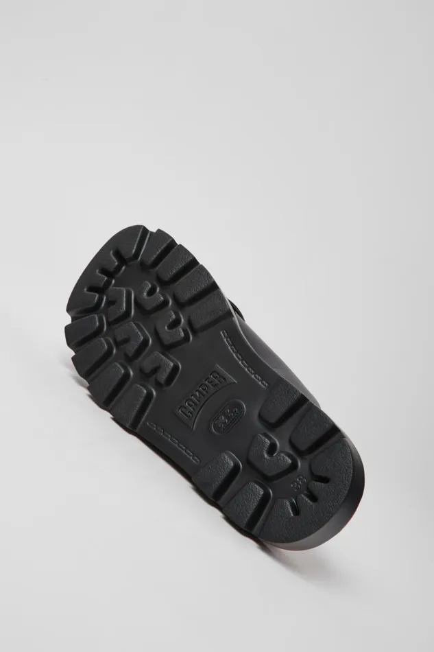 Flat Shoes Women Camper Brutus Sandal Black Leather Sandals