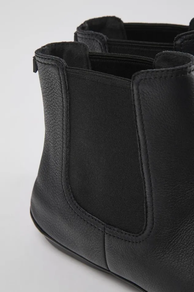 Flat Shoes Women Camper Right Black Leather Boots