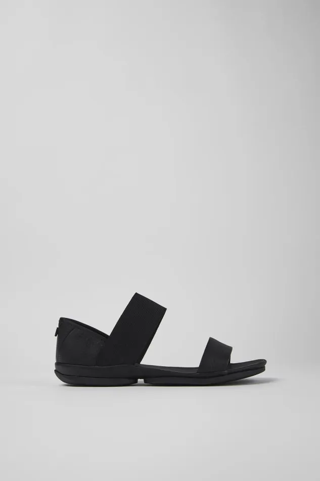 Flat Shoes Women Camper Right Black Leather Sandal Flat Shoes Women Camper Right Black Leather Sandal