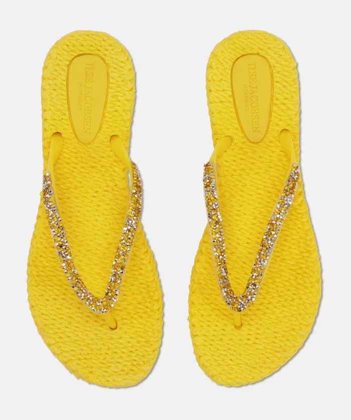Flip Flop With Glitter 8211 Yellow Shoes Ilse Jacobsen Flip Flops