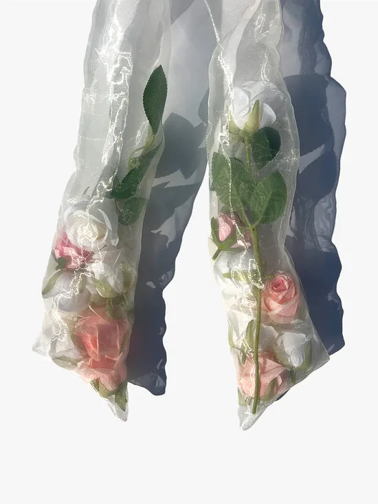 Flower Filled Bow Clip Wht Hair Accessories Lisa Says Gah Women