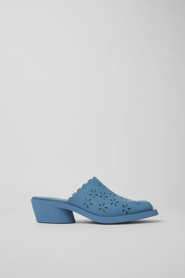 Formal Shoes Women Camper Bonnie Blue Leather Mules