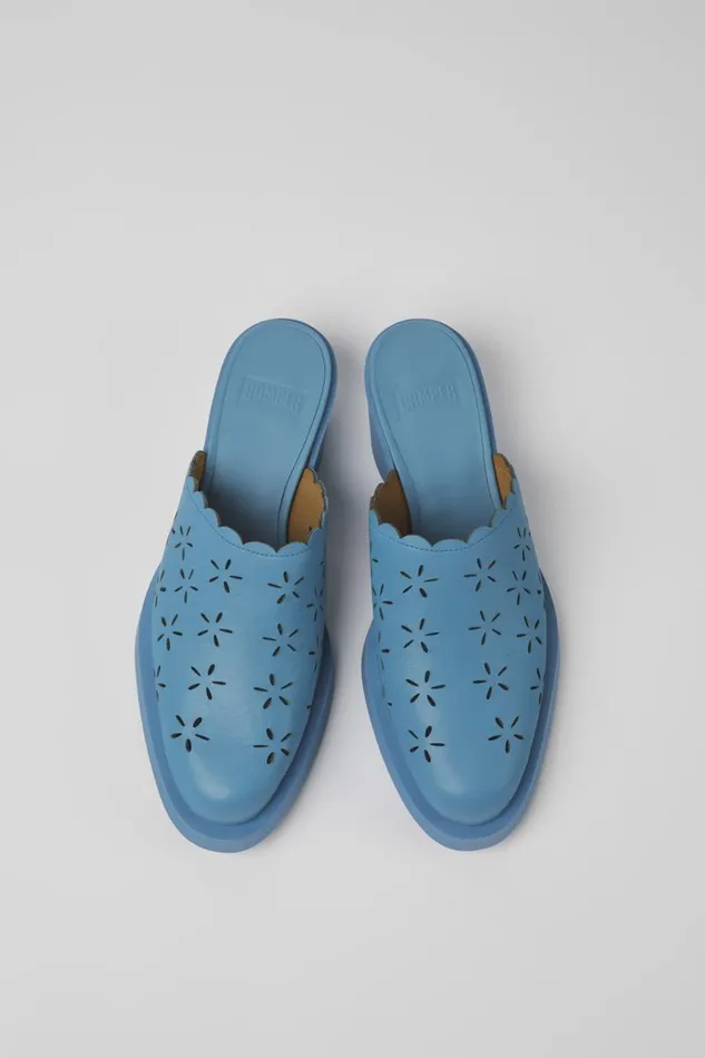 Formal Shoes Women Camper Bonnie Blue Leather Mules