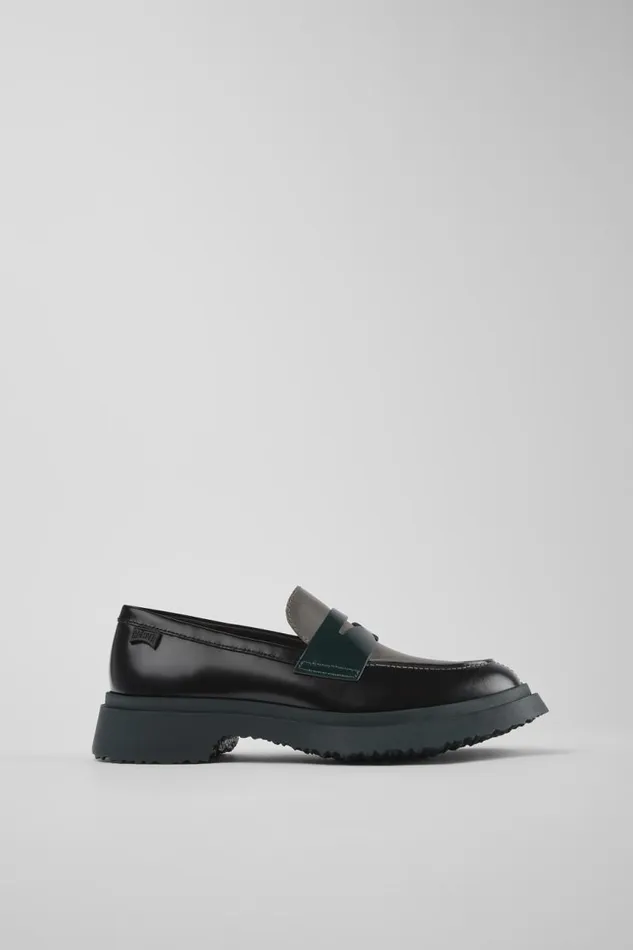 Formal Shoes Women Camper Twins Black And Gray Leather Loafers Formal Shoes Women Camper Twins Black And Gray Leather Loafers
