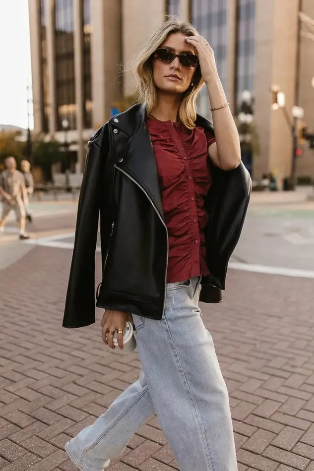 Frankie Ruched Top In Rust 8211 FINAL SALE Rust Women Bohme Tops