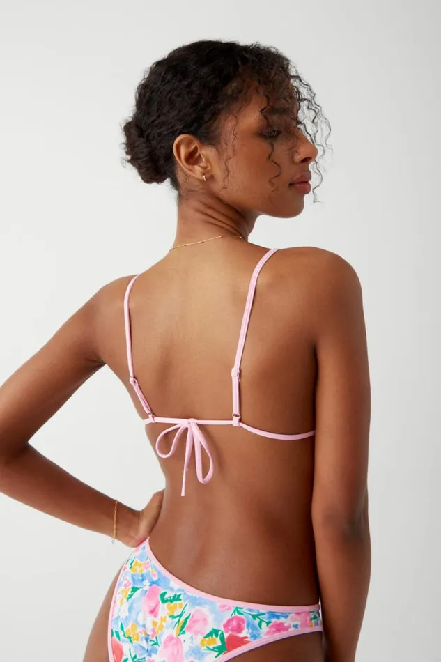 Frankies Bikinis Bikinis Women Lumia Triangle Bralette Bikini Top Painted Petals