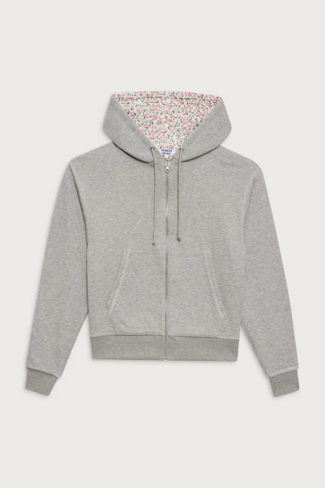 Frankies Bikinis Matching Sets Women Casper Zip Up Hoodie Heather Grey Baby Blanket
