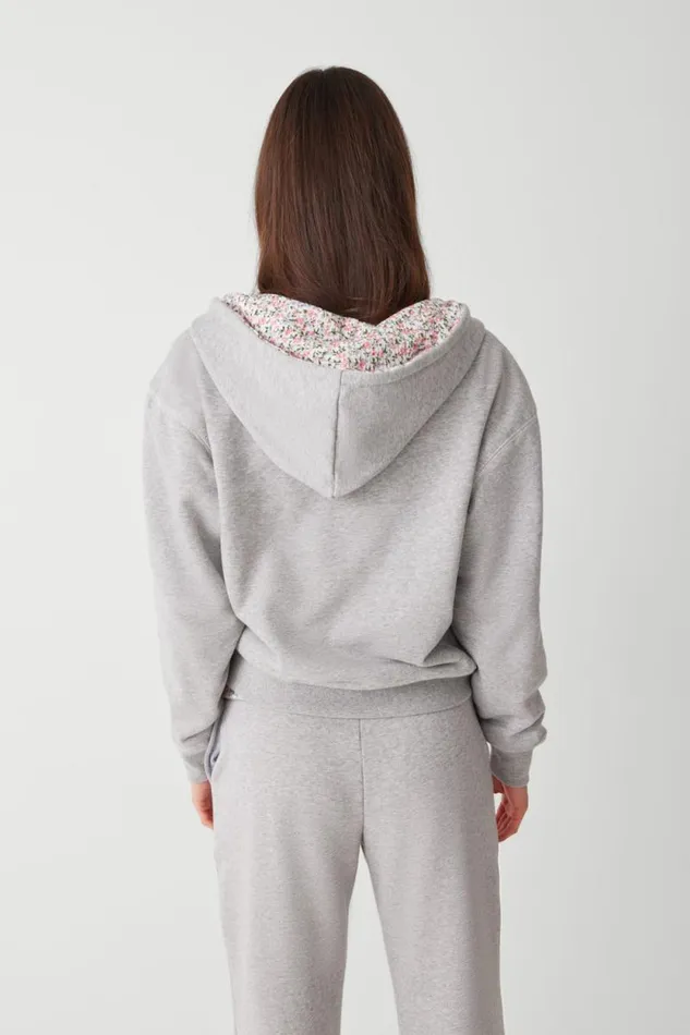 Frankies Bikinis Matching Sets Women Casper Zip Up Hoodie Heather Grey Baby Blanket