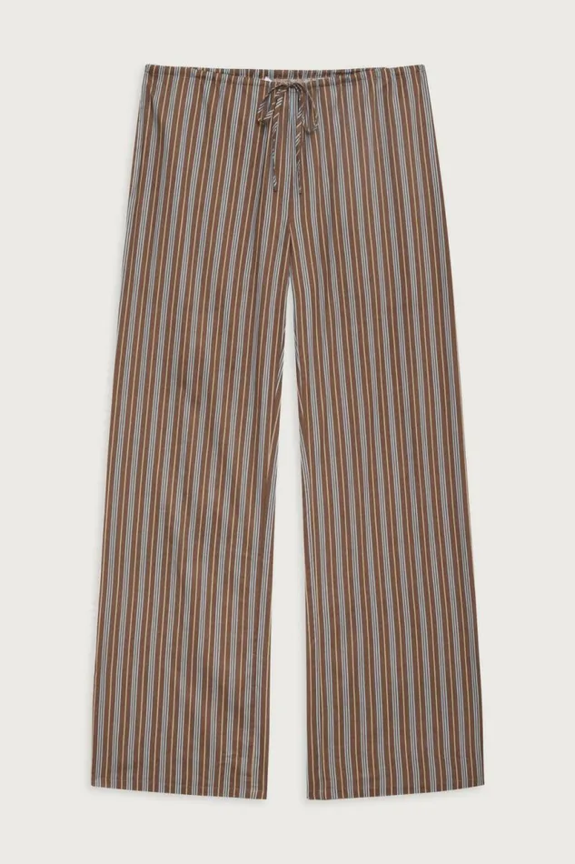 Frankies Bikinis Matching Sets Women Daisy Striped Low Rise Pant Ocean Stone
