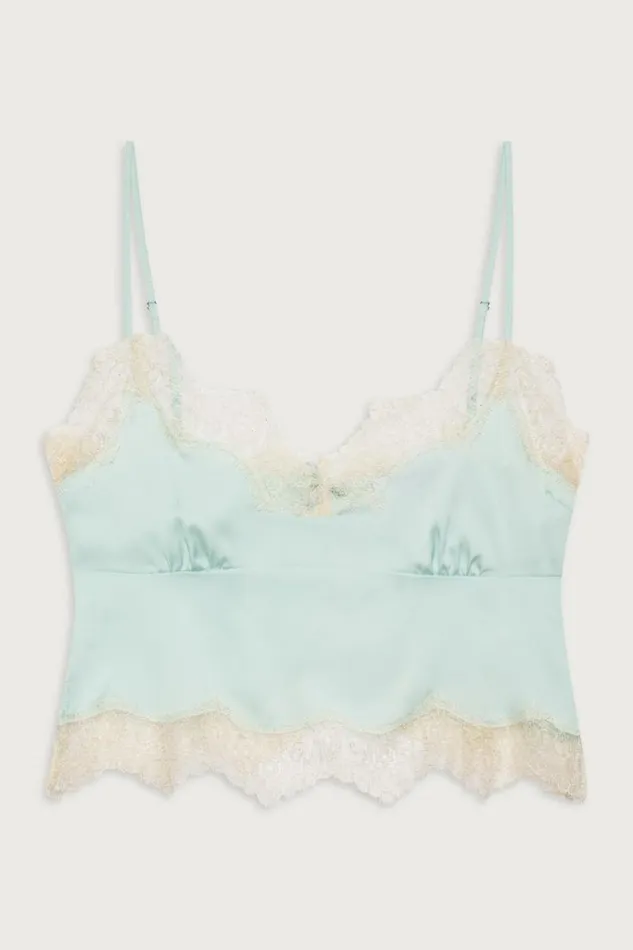 Frankies Bikinis Matching Sets Women Snuggle Satin Camisole Pistachio