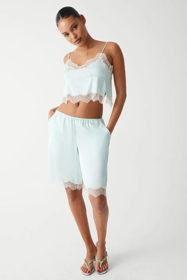 Frankies Bikinis Matching Sets Women Snuggle Satin Camisole Pistachio