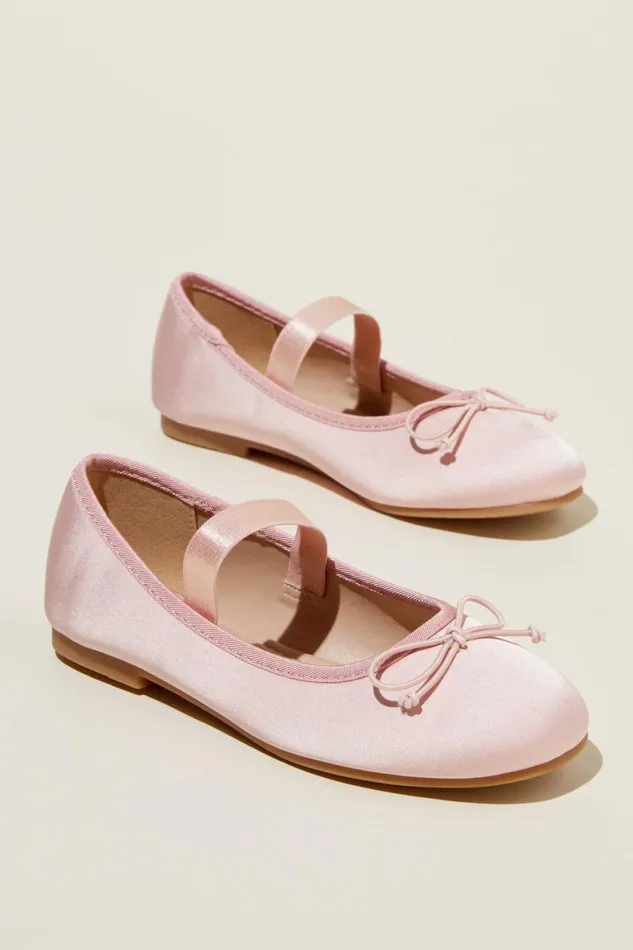 Girls 214 Flats and Sandals Cotton On Olivia Ballet Flat Blush Pink Satin
