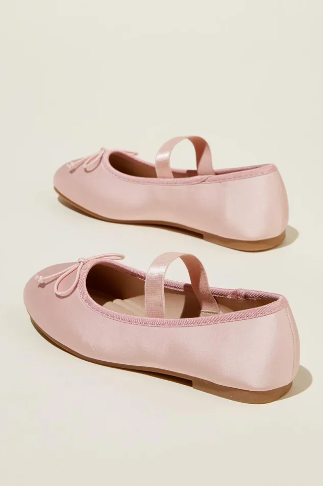 Girls 214 Flats and Sandals Cotton On Olivia Ballet Flat Blush Pink Satin