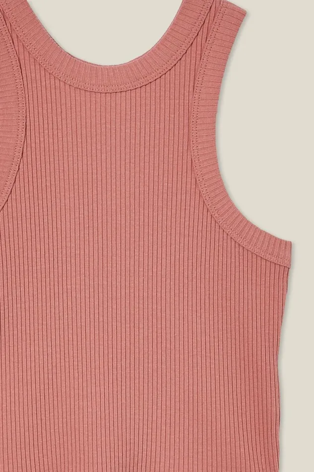 Girls 214 Tops and TShirts Cotton On Eleanor Tank Clay Pigeon Rib