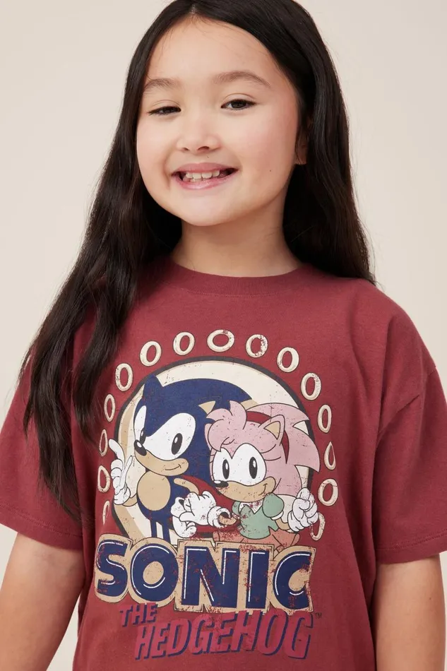 Girls 214 Tops and TShirts Cotton On License Drop Shoulder Short Sleeve Tee Lcn Son Sonichenna